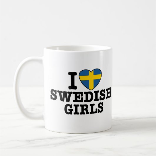 Ich Liebe Schwedische Mädchen Kaffeetasse (Links)