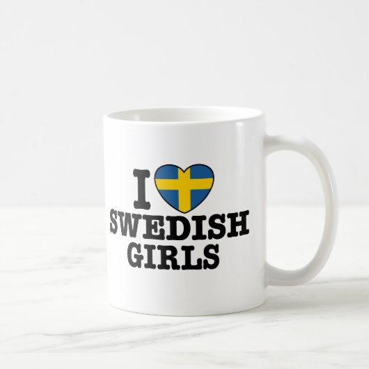 Ich Liebe Schwedische Mädchen Kaffeetasse (Rechts)