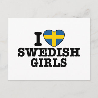 Ich Liebe Schwedische Mädchen Postkarte