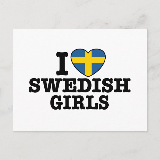 Ich Liebe Schwedische Mädchen Postkarte (Vorderseite)