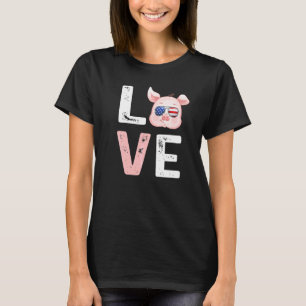 Ich liebe Schweine Schwein Landwirt Süße patriotis T-Shirt