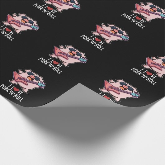 Ich Liebe Schweinefleisch und Roll Funny Music Pig Geschenkpapier (Ecke)