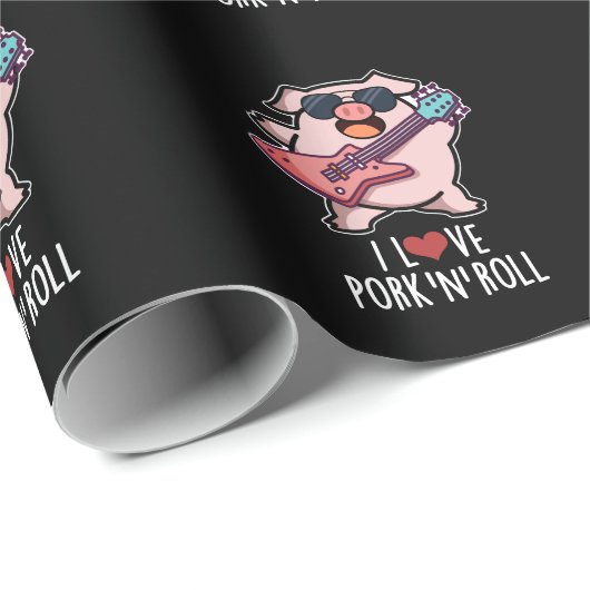 Ich Liebe Schweinefleisch und Roll Funny Music Pig Geschenkpapier (Rolleneckpunkt)