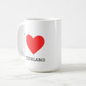Ich liebe Schweiz Quadrat-Aufkleber Kaffeetasse (Vorderseite Links)