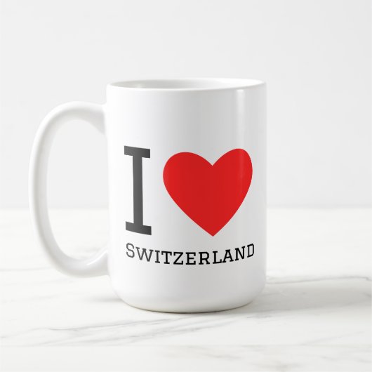 Ich liebe Schweiz Quadrat-Aufkleber Kaffeetasse (Links)