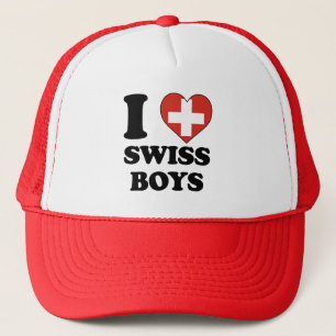 Ich liebe Schweizer Jungen Truckerkappe