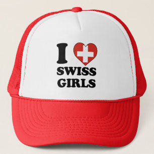 Ich liebe Schweizer Mädchen Truckerkappe