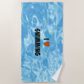 Ich Liebe schwimmen - das einladende blaue Wasser Strandtuch (Vorderseite)