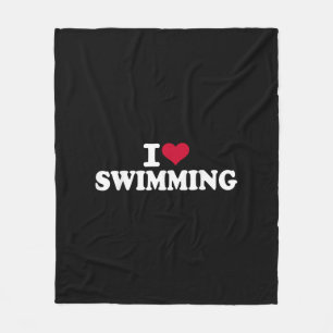 Ich liebe Schwimmen Fleecedecke
