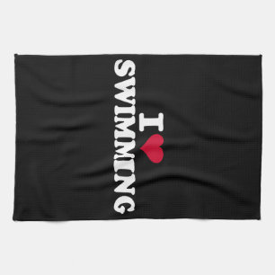 Ich liebe Schwimmen Geschirrtuch