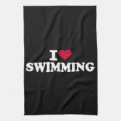 Ich liebe Schwimmen Geschirrtuch (Vertikal)