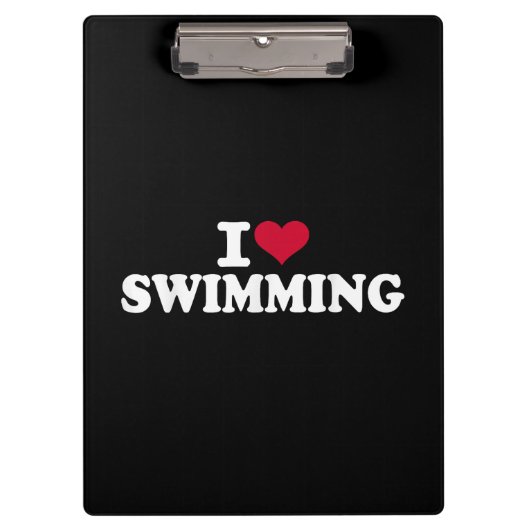 Ich liebe Schwimmen Klemmbrett (Vorderseite)