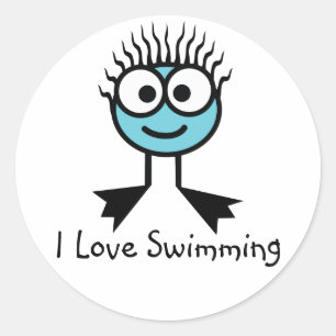 Ich Liebe Schwimmen Sticker