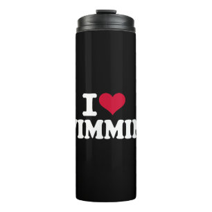 Ich liebe Schwimmen Thermosbecher