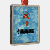 Ich Liebe Schwimmen, Weihnachtsdesign, Ornament Aus Metall (Rechts)