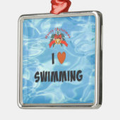 Ich Liebe Schwimmen, Weihnachtsdesign, Ornament Aus Metall (Links)