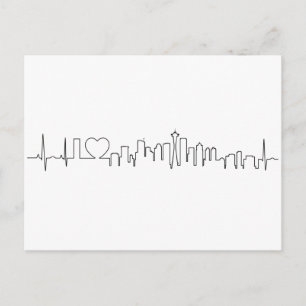 Ich Liebe Seattle in einem außergewöhnlichen Stil Postkarte