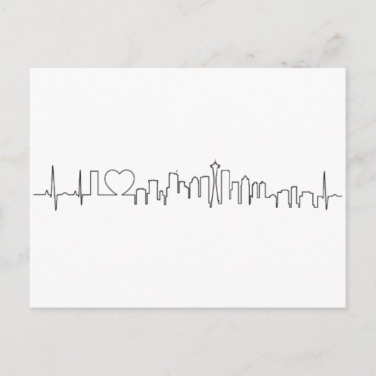 Ich Liebe Seattle in einem außergewöhnlichen Stil Postkarte (Vorderseite)