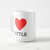 Ich liebe Seattle Kaffeetasse (Vorderseite Links)
