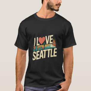Ich liebe Seattle Space Needle Mountain View T-Shirt