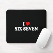 Ich liebe sechs sieben Ich Herz 67 Lustiges Meme Mousepad (Mit Mouse)