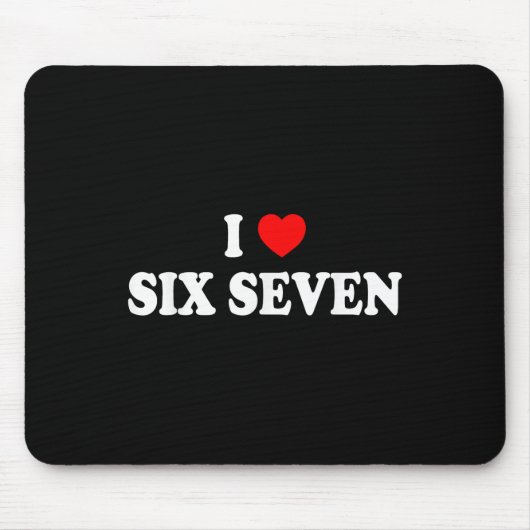 Ich liebe sechs sieben Ich Herz 67 Lustiges Meme Mousepad (Vorne)
