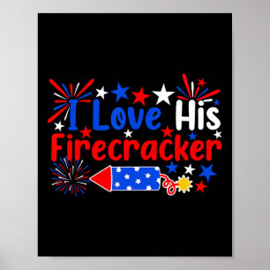 Ich liebe sein feuriges lustiges 4. Juli-Feuerwerk Poster