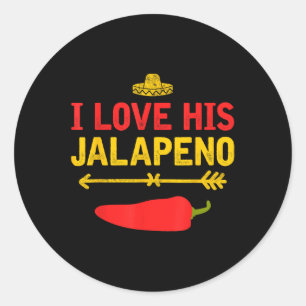 Ich Liebe sein Jalapeno Matching Couple Cinco De M Runder Aufkleber