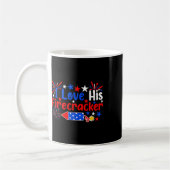 Ich Liebe seine Firecracker Funny 4. Juli Feuerwer Kaffeetasse (Links)