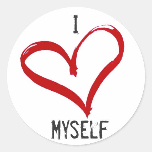 Ich Liebe selbst-Aufkleber Runder Aufkleber (Vorderseite)