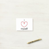 Ich Liebe selbst Design Post-it Klebezettel (Auf Schreibtisch)
