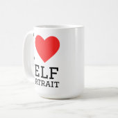 Ich liebe Selbstporträt Kaffeetasse (Vorderseite Links)