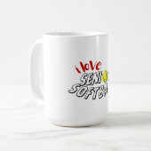 Ich liebe Senior-Softball-Tasse Kaffeetasse (Vorderseite Links)
