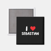Ich liebe Sestian - Herz - Name Magnet (Vorderseite/Rückseite)