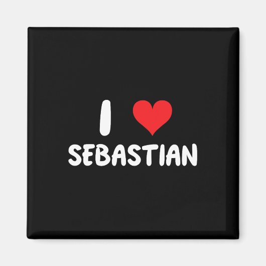 Ich liebe Sestian - Herz - Name Magnet (Vorne)