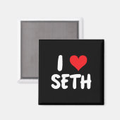 Ich liebe Seth - Herz - Name Magnet (Vorderseite/Rückseite)