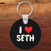 Ich liebe Seth - Herz - Name Schlüsselanhänger (Vorderseite)