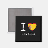 Ich liebe Sevilla Spanien Flagge Magnet (Vorderseite/Rückseite)