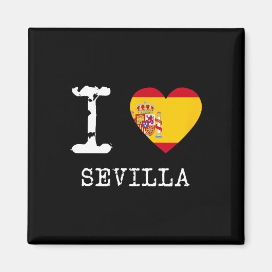 Ich liebe Sevilla Spanien Flagge Magnet (Vorne)