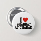 Ich Liebe Shabbat in Chabad Button (Vorne & Hinten)