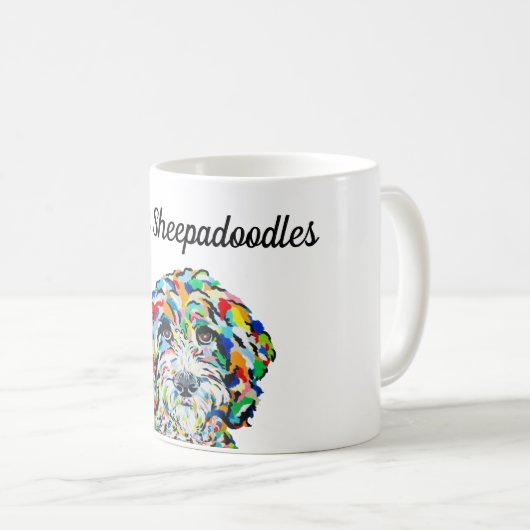Ich Liebe Sheepadoodles 11 oz. Tasse (VorderseiteRechts)
