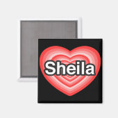 Ich Liebe Sheila. Ich Liebe dir Sheila. Herz Magnet (Vorderseite/Rückseite)