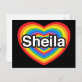 Ich Liebe Sheila. Ich Liebe dir Sheila. Herz Postkarte (Vorne/Hinten)