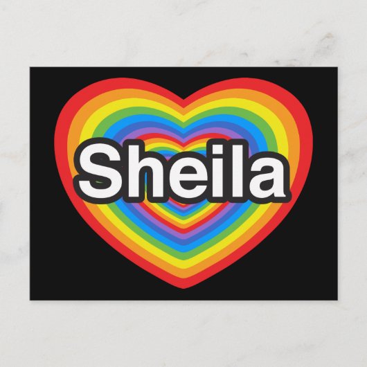 Ich Liebe Sheila. Ich Liebe dir Sheila. Herz Postkarte (Vorderseite)