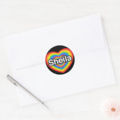 Ich Liebe Sheila. Ich Liebe dir Sheila. Herz Runder Aufkleber (Umschlag)