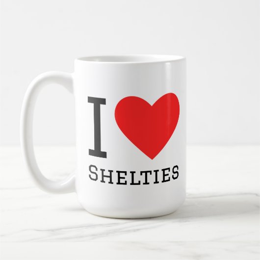 Ich liebe Shelties Kaffeetasse (Links)