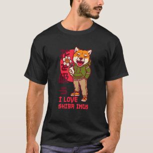 Ich liebe Shiba Inus Japanisches Tier Shiba Inu T-Shirt