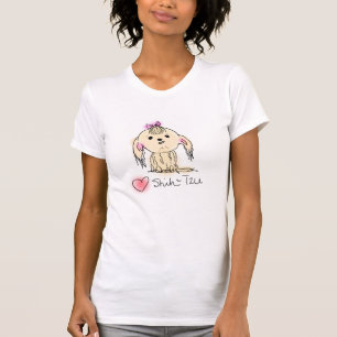 Ich Liebe Shih Tzu Hand Illustriert Doggie Doodle T-Shirt