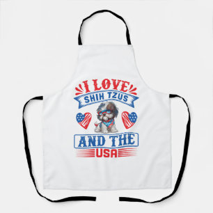 Ich liebe Shih Tzus und die USA Schürze
