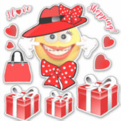 Ich Liebe Shopping lächelnd Mode Emoji Aufkleber (Vorderseite)